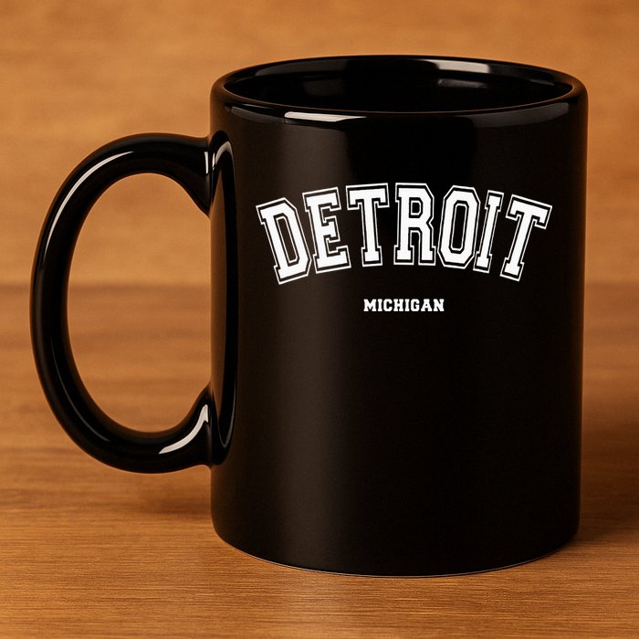 Detroit Michigan 11oz C Handle Ceramic Mug