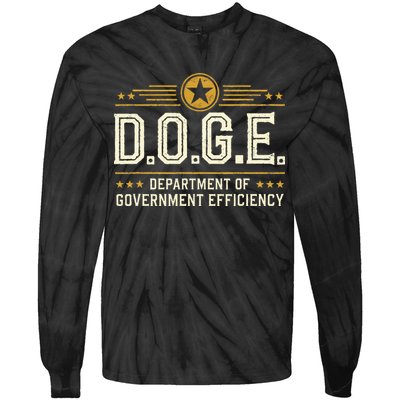 Doge Meme D.O.G.E. Department Of Government Efficiency Tie-Dye Long Sleeve Shirt