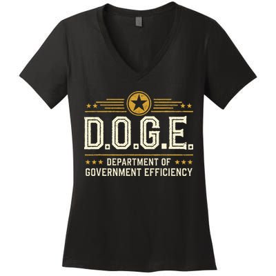 Doge Meme D.O.G.E. Department Of Government Efficiency Women's V-Neck T-Shirt