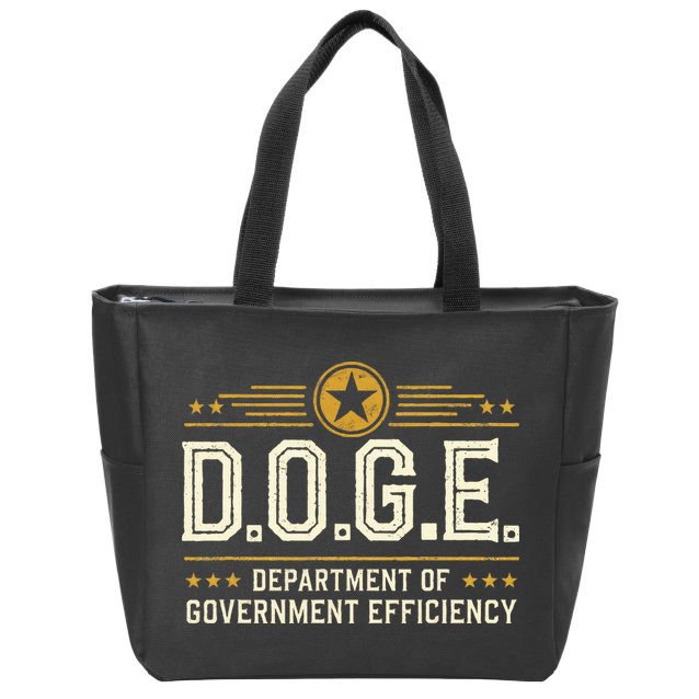 Doge Meme D.O.G.E. Department Of Government Efficiency Zip Tote Bag
