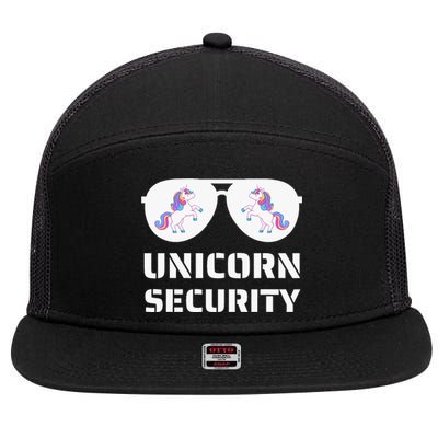 Dad Mom Daughter Adult Costume Unicorn Security 7 Panel Mesh Trucker Snapback Hat