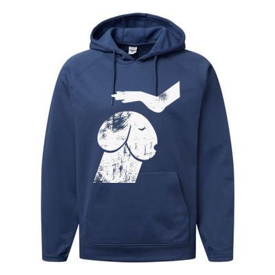 Dirty Mind Dog A Funny Dog Humor Retro Vintage Performance Fleece Hoodie