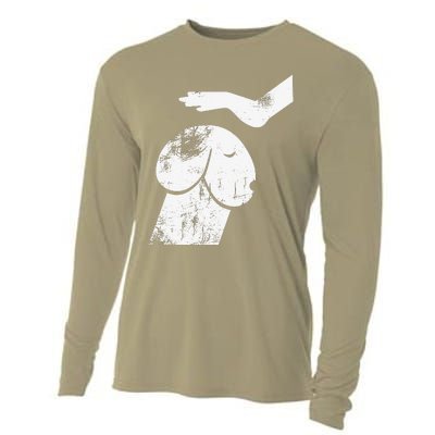 Dirty Mind Dog A Funny Dog Humor Retro Vintage Cooling Performance Long Sleeve Crew