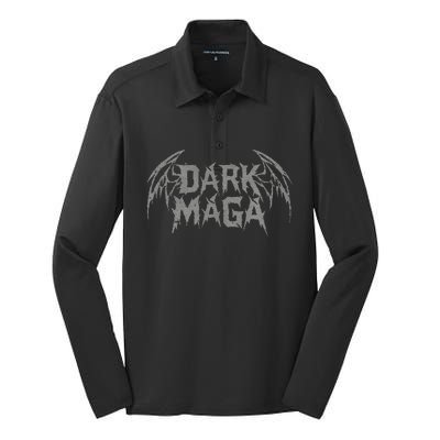 Dark Maga Silk Touch Performance Long Sleeve Polo