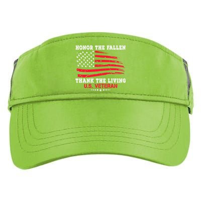 Distressed Memorial Day Honor The Fallen Thank The Living Gift Adult Drive Performance Visor