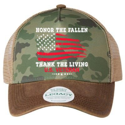 Distressed Memorial Day Honor The Fallen Thank The Living Gift Legacy Tie Dye Trucker Hat