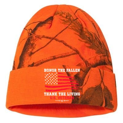 Distressed Memorial Day Honor The Fallen Thank The Living Gift Kati Licensed 12" Camo Beanie