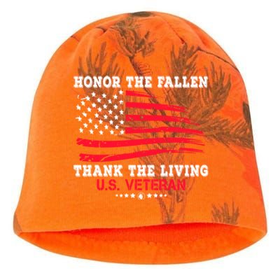 Distressed Memorial Day Honor The Fallen Thank The Living Gift Kati - Camo Knit Beanie