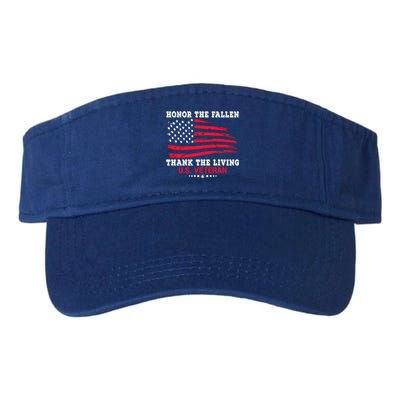 Distressed Memorial Day Honor The Fallen Thank The Living Gift Valucap Bio-Washed Visor