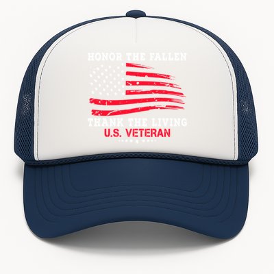 Distressed Memorial Day Honor The Fallen Thank The Living Gift Trucker Hat