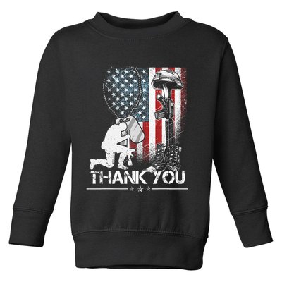 Distressed Memorial Day Flag Military Boots Dog Tags Toddler Sweatshirt