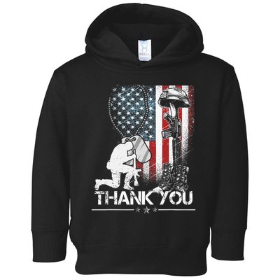 Distressed Memorial Day Flag Military Boots Dog Tags Toddler Hoodie