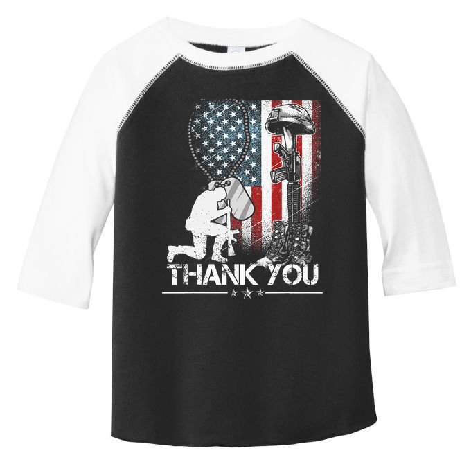 Distressed Memorial Day Flag Military Boots Dog Tags Toddler Fine Jersey T-Shirt