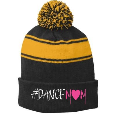 Dance Mom DANCEMOM Tee For Proud Fan Moms Of Dancers Stripe Pom Pom Beanie