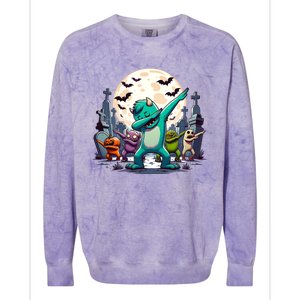 Dabbing Monsters Dance Halloween Gift Colorblast Crewneck Sweatshirt