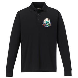 Dabbing Monsters Dance Halloween Gift Performance Long Sleeve Polo