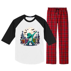 Dabbing Monsters Dance Halloween Gift Raglan Sleeve Pajama Set