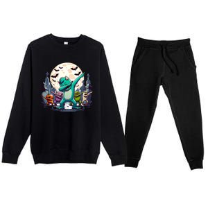 Dabbing Monsters Dance Halloween Gift Premium Crewneck Sweatsuit Set