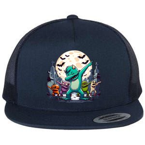 Dabbing Monsters Dance Halloween Gift Flat Bill Trucker Hat