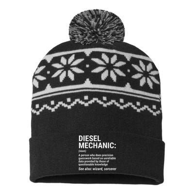 Diesel Mechanic Definition Funny Mechanic Tee Gift USA-Made Snowflake Beanie