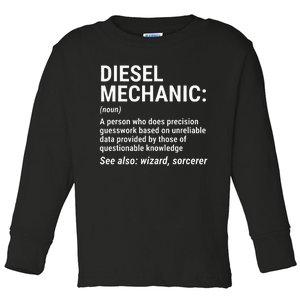 Diesel Mechanic Definition Funny Mechanic Tee Gift Toddler Long Sleeve Shirt