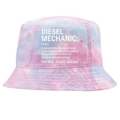 Diesel Mechanic Definition Funny Mechanic Tee Gift Tie-Dyed Bucket Hat