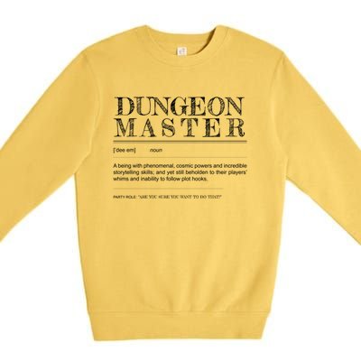 Dungeon Master Definition Premium Crewneck Sweatshirt