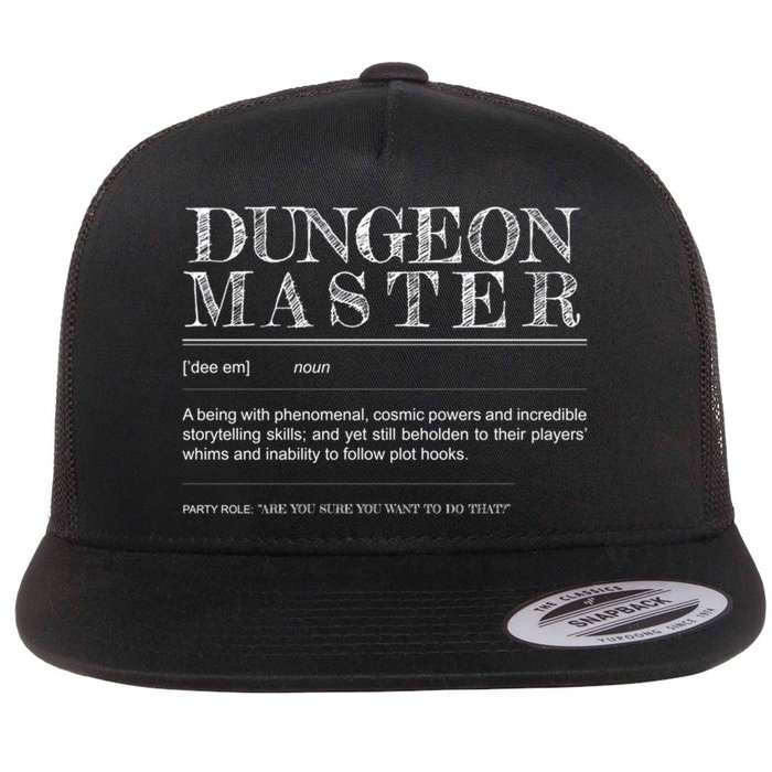 Dungeon Master Definition Flat Bill Trucker Hat