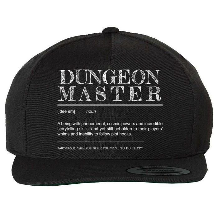 Dungeon Master Definition Wool Snapback Cap