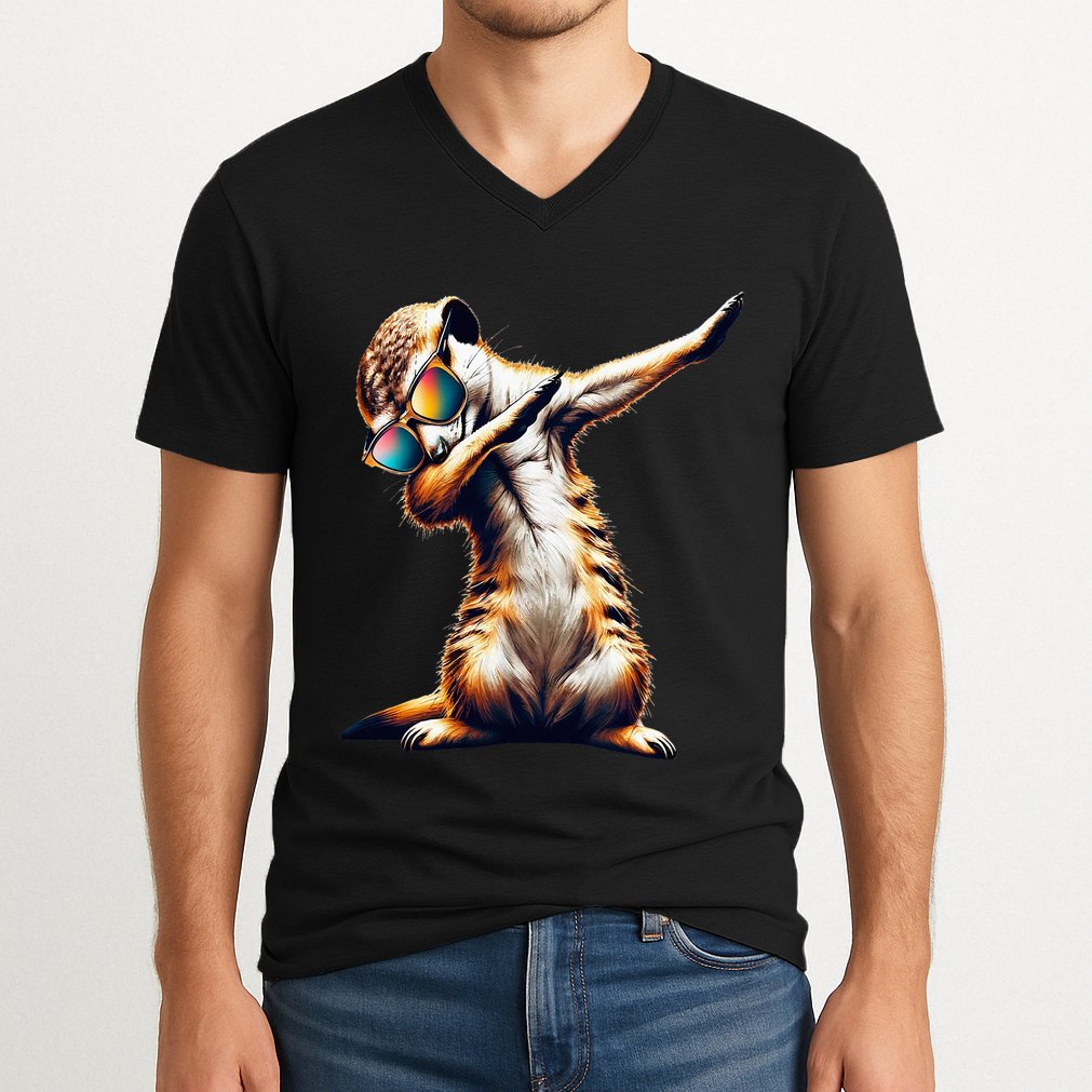 Dabbing Meerkat Dancing Dab Surikate V-Neck T-Shirt