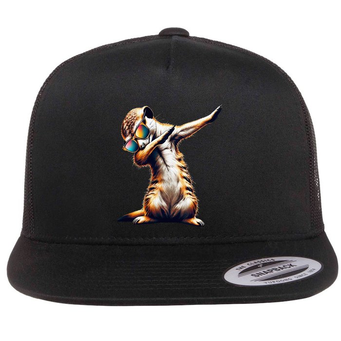 Dabbing Meerkat Dancing Dab Surikate Flat Bill Trucker Hat