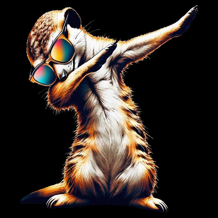 Dabbing Meerkat Dancing Dab Surikate Cooling Performance Long Sleeve Crew