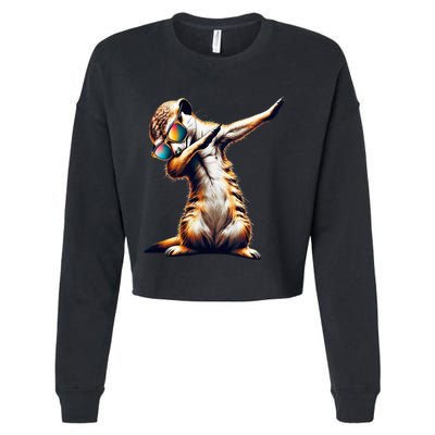 Dabbing Meerkat Dancing Dab Surikate Cropped Pullover Crew