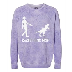 Dachshund Mom Doxie Mama Dog Dinosaur Funny Mothers Day Colorblast Crewneck Sweatshirt