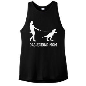 Dachshund Mom Doxie Mama Dog Dinosaur Funny Mothers Day Ladies PosiCharge Tri-Blend Wicking Tank