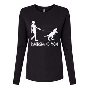 Dachshund Mom Doxie Mama Dog Dinosaur Funny Mothers Day Womens Cotton Relaxed Long Sleeve T-Shirt