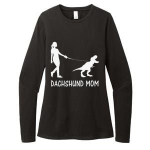 Dachshund Mom Doxie Mama Dog Dinosaur Funny Mothers Day Womens CVC Long Sleeve Shirt