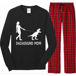 Dachshund Mom Doxie Mama Dog Dinosaur Funny Mothers Day Long Sleeve Pajama Set