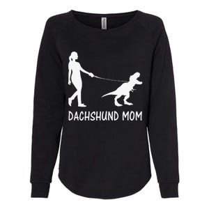 Dachshund Mom Doxie Mama Dog Dinosaur Funny Mothers Day Womens California Wash Sweatshirt