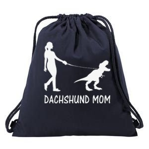 Dachshund Mom Doxie Mama Dog Dinosaur Funny Mothers Day Drawstring Bag