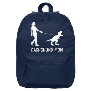 Dachshund Mom Doxie Mama Dog Dinosaur Funny Mothers Day 16 in Basic Backpack