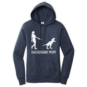 Dachshund Mom Doxie Mama Dog Dinosaur Funny Mothers Day Women's Pullover Hoodie