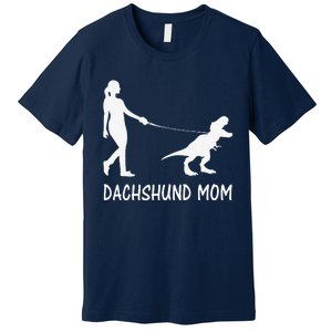 Dachshund Mom Doxie Mama Dog Dinosaur Funny Mothers Day Premium T-Shirt