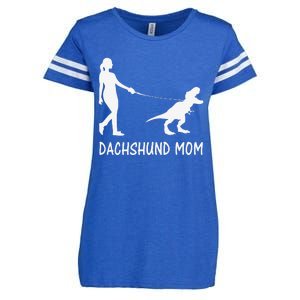 Dachshund Mom Doxie Mama Dog Dinosaur Funny Mothers Day Enza Ladies Jersey Football T-Shirt