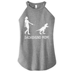 Dachshund Mom Doxie Mama Dog Dinosaur Funny Mothers Day Women's Perfect Tri Rocker Tank