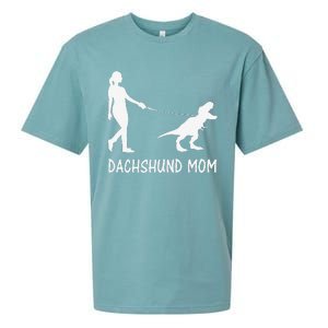 Dachshund Mom Doxie Mama Dog Dinosaur Funny Mothers Day Sueded Cloud Jersey T-Shirt