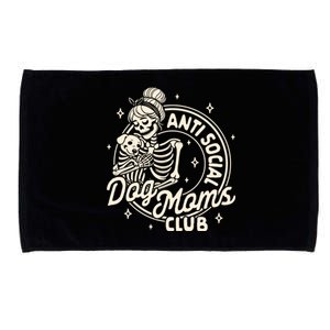 Dog Mom Dog Mama Dog Lady Skeleton Anti Social Dog Moms Club Funny Gift Microfiber Hand Towel