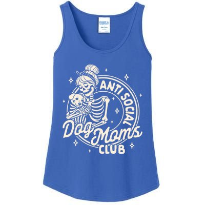 Dog Mom Dog Mama Dog Lady Skeleton Anti Social Dog Moms Club Funny Gift Ladies Essential Tank