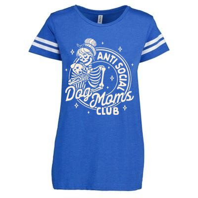 Dog Mom Dog Mama Dog Lady Skeleton Anti Social Dog Moms Club Funny Gift Enza Ladies Jersey Football T-Shirt