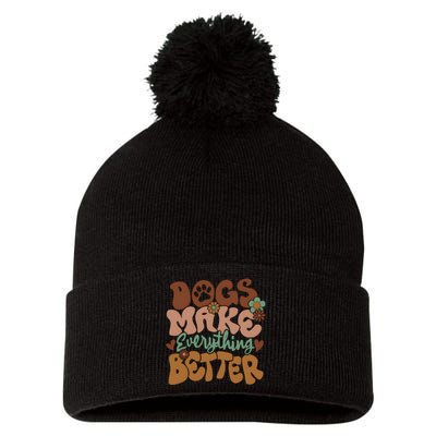 Dogs Make Everything Better Dog Mom Pom Pom 12in Knit Beanie